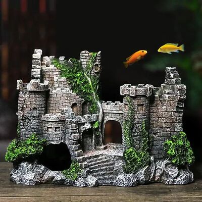 New Resin Artificial Fish Tank Ancient Castle Decoration Aqu