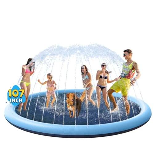 Non-Slip Splash Pad for and Dog Thicken Sprinkler Pool Summe