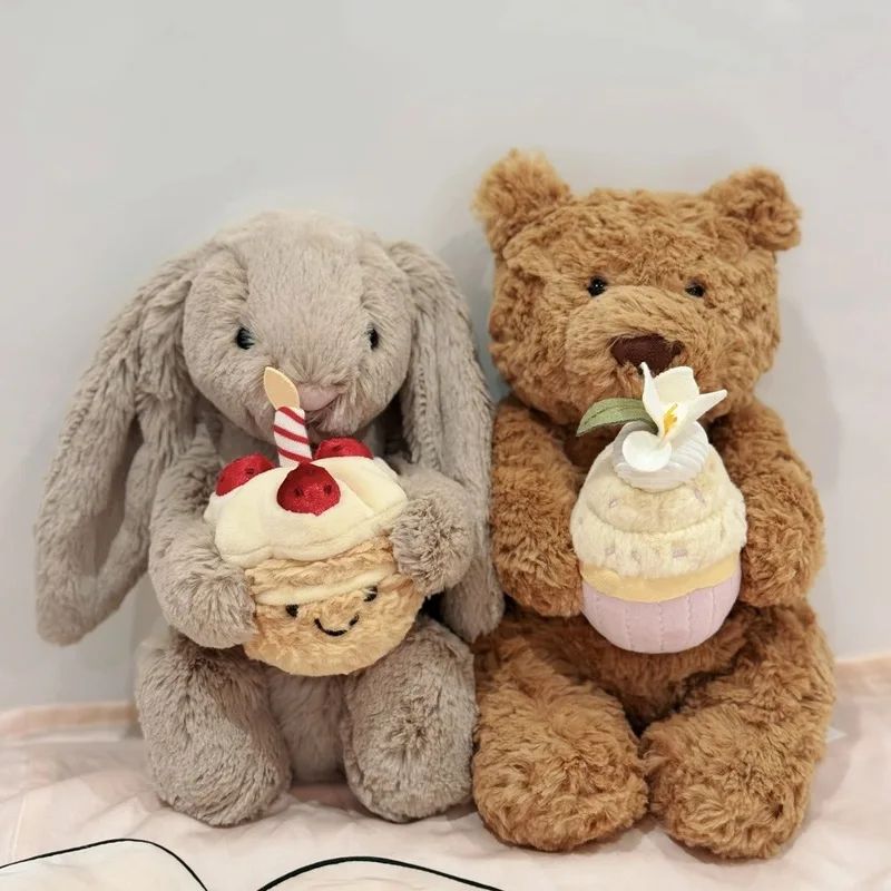 Original Jelly Cat 30cm Shy Bonnie Rabbit Holding A Birthday