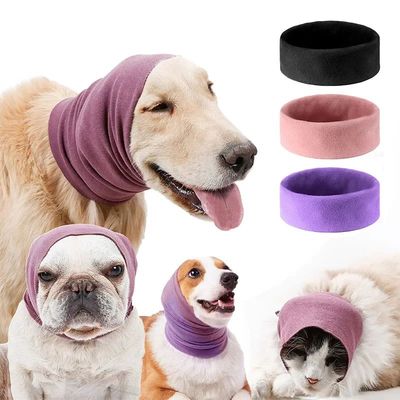 New Calming Dog Ears Cover Grooming Bathing Neck Pet Head Pr
