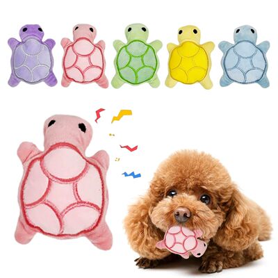 Dog Toy Mini Turtle Plush Chew Toy for Puppies Teething Reli