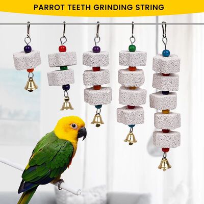 Bird Chewing Toy Parrot Beak Grinding Calcium Stone with Bel