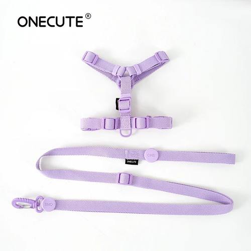 dog harness dog collar dog leash Macarone color cat accessor