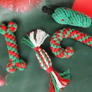 Candy Toys Toy Pet Bones Rope Cotton Braided Dog Christmas