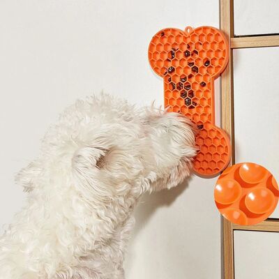Dog Slow Food Pad Bone Silicone Pet Licking Pad Mat Placemat