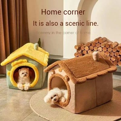 Indoor Warm Dog House Soft Pet Bed Tent House Dog Kennel Cat