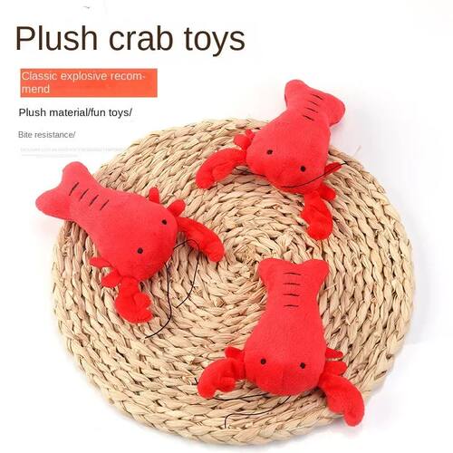 Cute Lobster Puppy Dogs Plush Toys Bite Resistant Pet Chew T