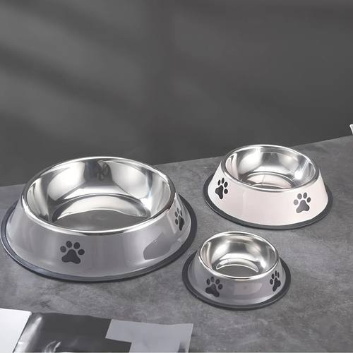 1PC Stainless Steel Pet Bowl Cat Bowl Dog Food Bowl Multi-Sp