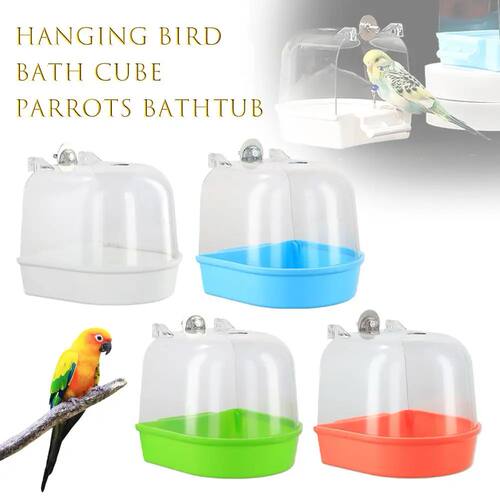 Hanging Bird Bath Cube Parrots Bathtub Bath Shower Box Cage