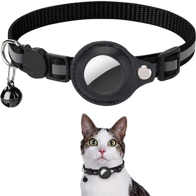 Cat AirTag Holder Collar Breakaway Reflective Strips Kitten