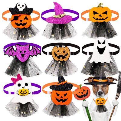 30/50PCS Lace Dog Bowties Halloween Party Dog Neckties Pet G