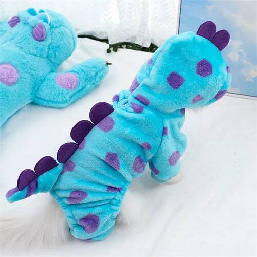 Funny Dog Dinosaur Halloween Costume Soft Warm Dog Clothes f