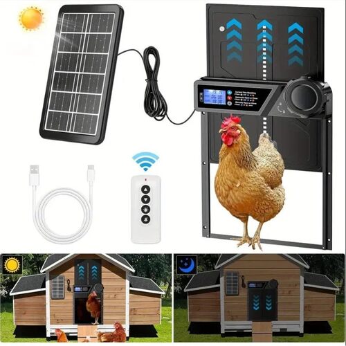 Automatic chicken coop door, anti pinch protection, large LC