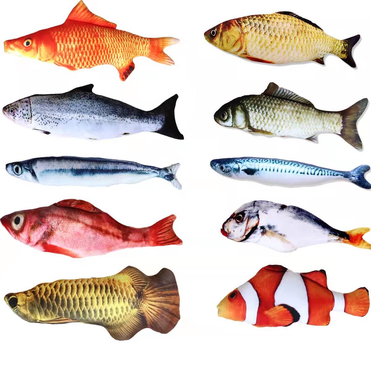 Cat Toy Training Entertainment Fish Plush Stuffed Pillow 20C