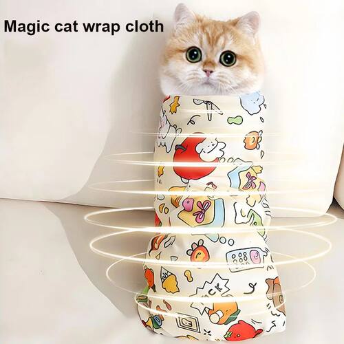 Cat Grooming Wrap Self-Adherent Cat Swaddle Burrito Wrap Ant