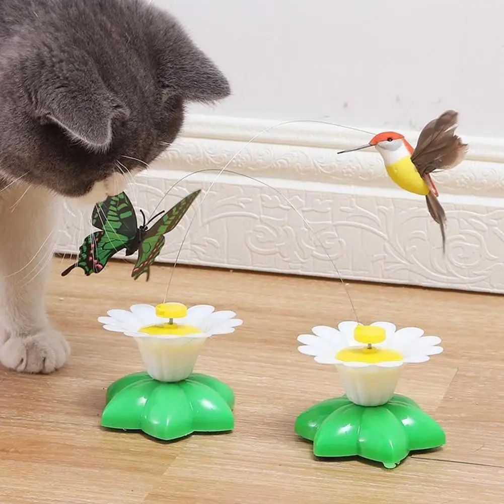 1PCS Electric Butterfly Cat Toy Shake Rotating Flying Automa