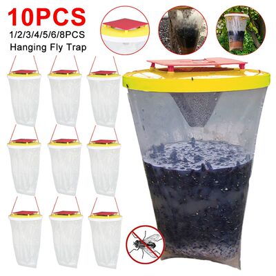 1-10PCS Fly Trap Hanging Fly Catcher Non-toxic Fly Lure Bag