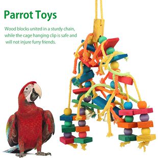 Wood Parrot Bird Toys Love Bird Cage Funny Training Bird Toy