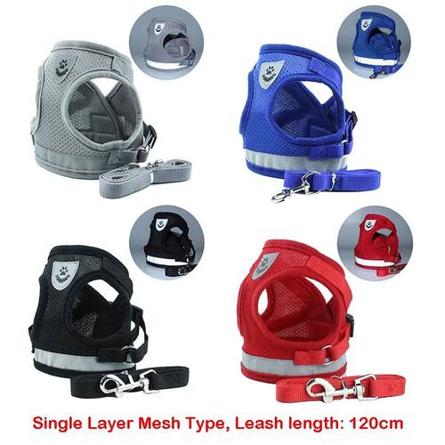 Reflective Safety Pet Dog Harness and Leash Set for Small Me