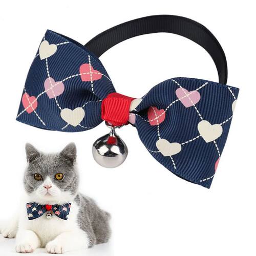 Pet Dog Cat Bow Tie Collar Cat Neck Bow with Bell Small Anim