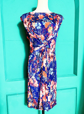 Fifilles 法国制  巴黎街头扭结褶深色连衣裙