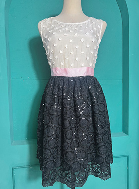 IMPERIAL 意大利  真丝立体花朵小黑裙