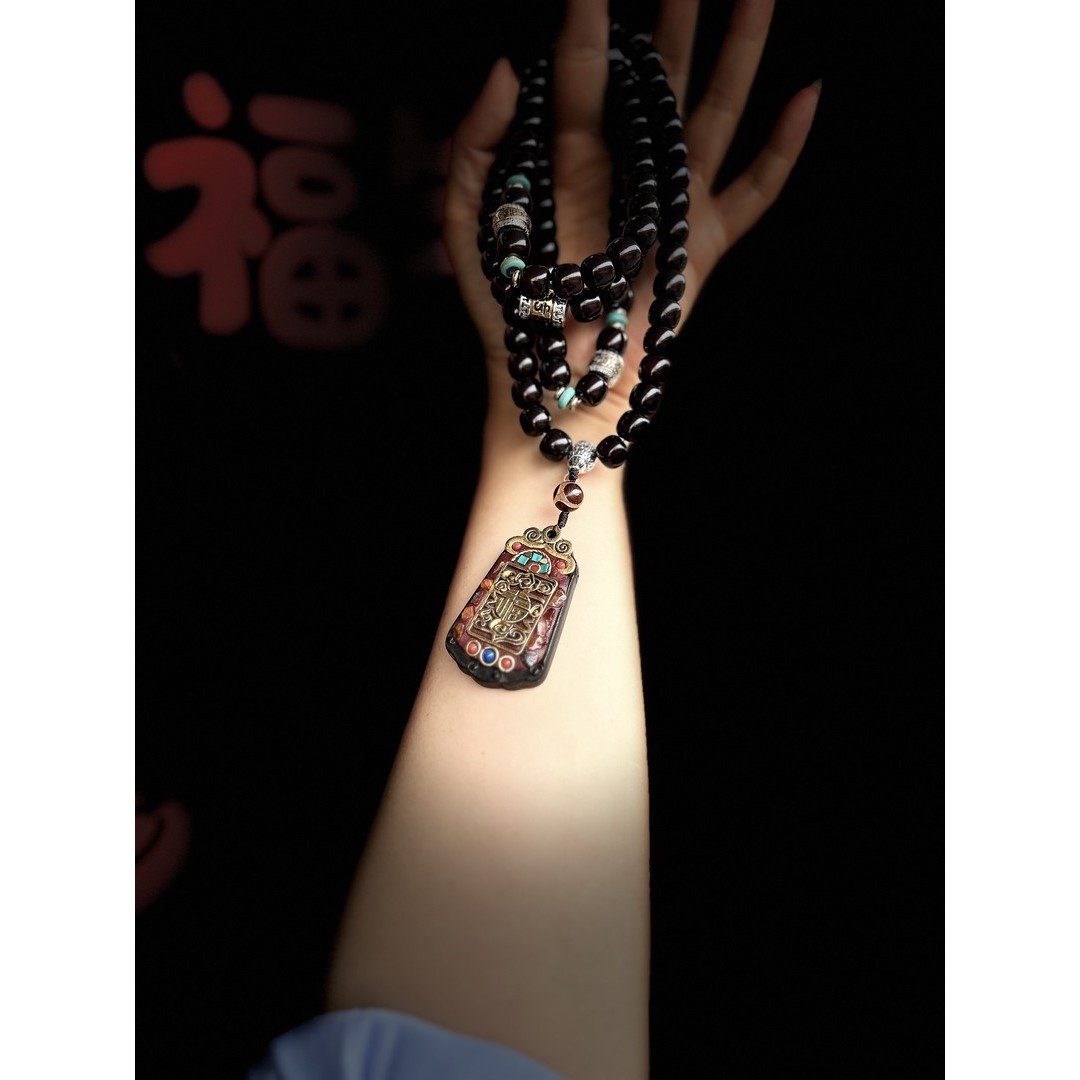 【溏心老料唐卡108颗】菩提全品唐卡念珠文玩佛珠手串（盘玩袋手