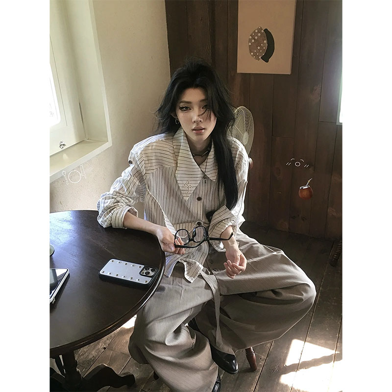 新中式解构风长袖衬衣「珀镜」碎镜人格多形态弧形飘布男外穿上衣