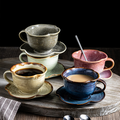高级感樱花杯陶瓷杯子创意咖啡杯碟倭寇风上野风下午茶餐厅茶水杯