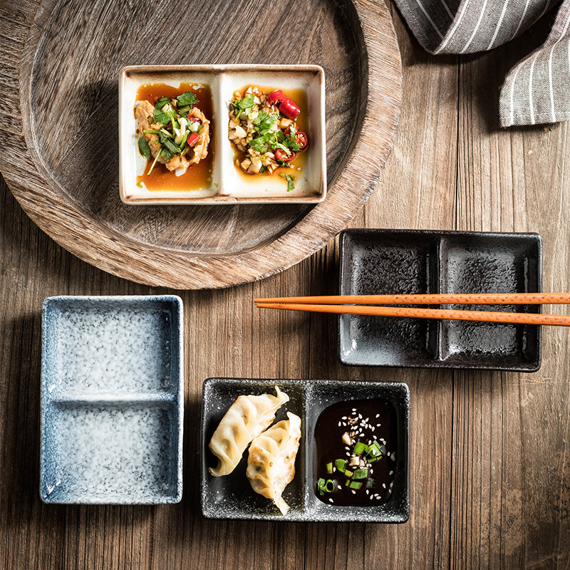 二格碟复古设计感陶瓷碟盘商用小吃碟酱料碟小平碟商用家用辣椒碟,餐饮具,碟,淘宝优惠券,粉丝福利购,淘宝优惠卷