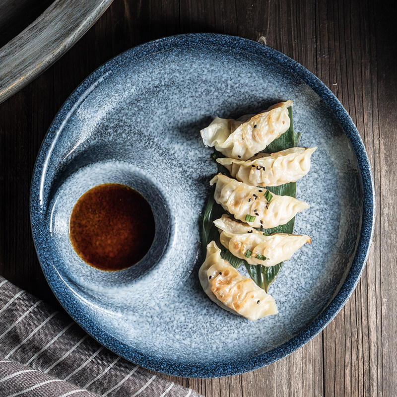 圆形饺子盘寿司盘创意拼肉装盘小吃专用盘饭店餐厅备菜盘商用家用,餐饮具,盘,淘宝优惠券,粉丝福利购,淘宝优惠卷