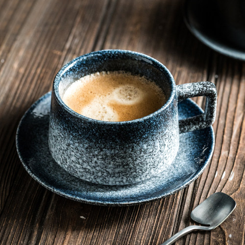 高级感下午茶家用咖啡杯碟套装高颜值马克杯复古陶瓷杯子餐具杯碟