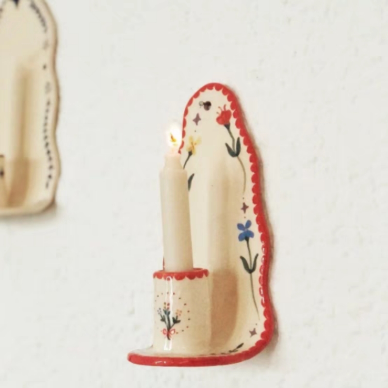 陶烛台素陶蜡烛摆件墙面装饰bordadoraentusiasa蜡烛摆件墙面装饰
