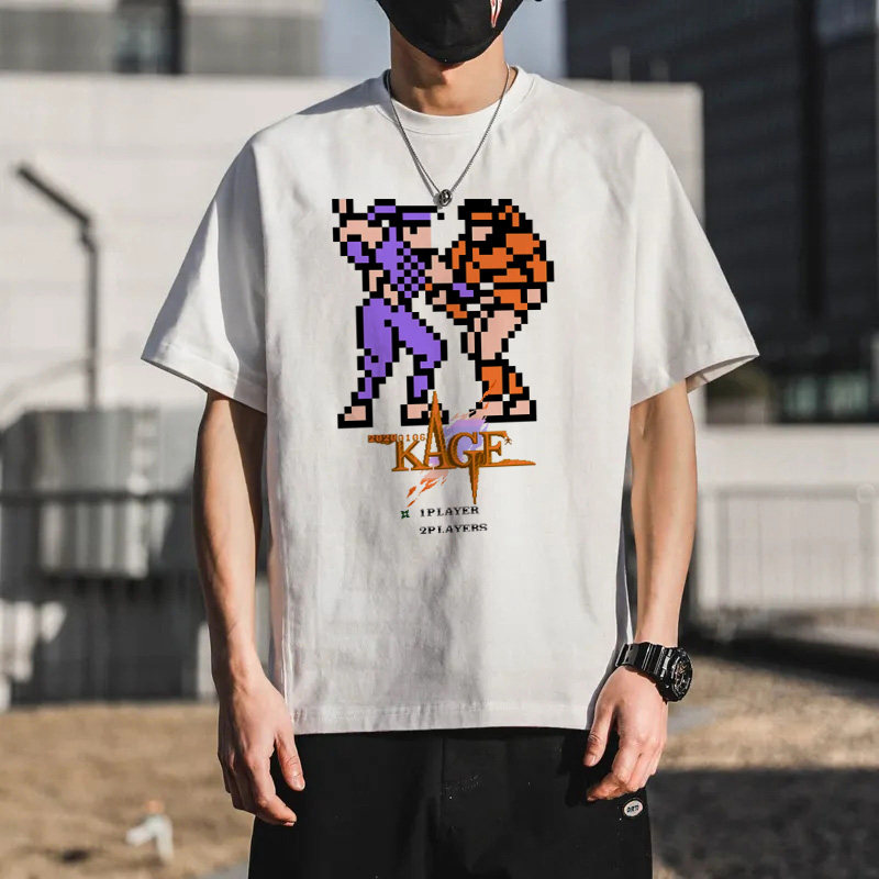 赤影战士T恤体恤青少年日系精梳棉FC怀旧像素风短袖衣服纯棉T恤衫