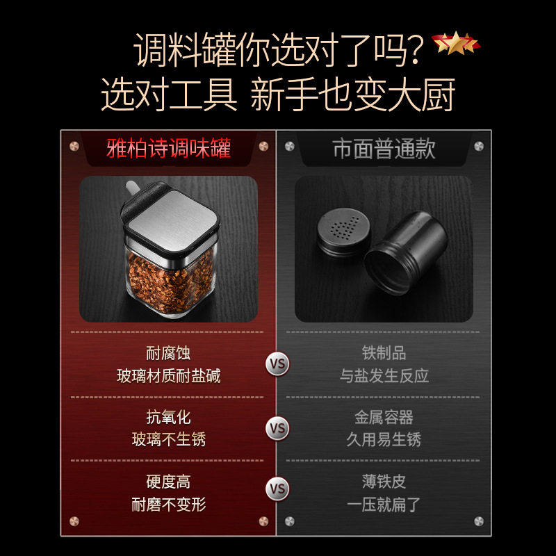 吉度调料盒套装家用组合装厨房收纳盒调料瓶味精盐调味料调味罐子