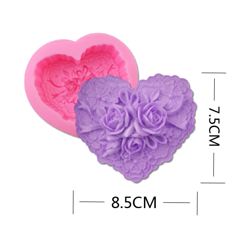 玫瑰花造型硅胶肥皂香皂模具 DIY巧克力蛋糕烘焙工具H3755蛋糕模