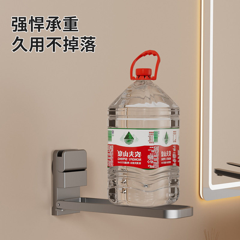 可折叠吸盘毛巾挂杆卫生间免打孔浴室神器多功能壁挂收纳晾晒浴巾