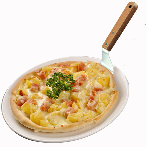 不锈钢披萨铲pizza煎饼烧烤盘蛋糕移动铲刀实木柄烘焙圆形披萨刀