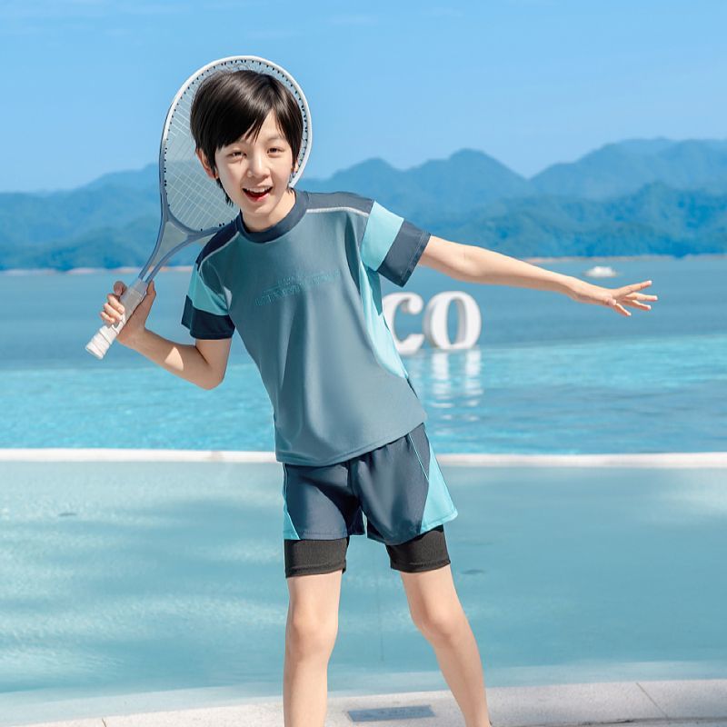 儿童泳衣男童男孩2026新款分体防晒游泳衣青少年中大童泳裤套装备