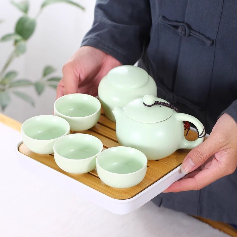 旅行茶具套装便携包快客杯一壶四杯茶叶罐随身户外泡茶器喝茶茶盘