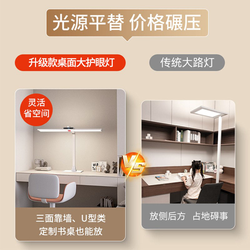 台灯学习护眼儿童专业学生宿舍书桌大路灯灯全光谱防近视可夹式台