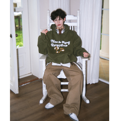 发泡美式休闲连帽卫衣