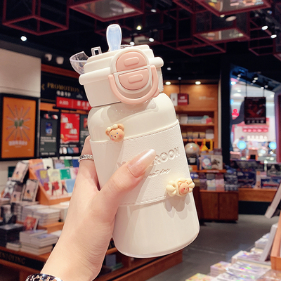 保温杯女316不锈钢吸管水杯简约