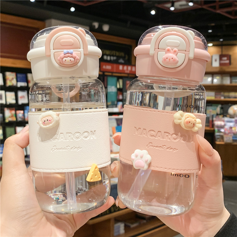 简约耐高温玻璃杯女生吸管双饮杯图片