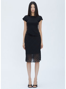 WITHMIN 黑色半身裙女夏修身显瘦中裙中长款小众设计感鱼尾包臀裙