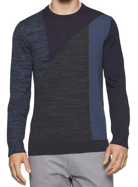 B收精品 简约时尚西K 秋冬 意大利羊毛+设计感拼色 羊毛衫 男R027