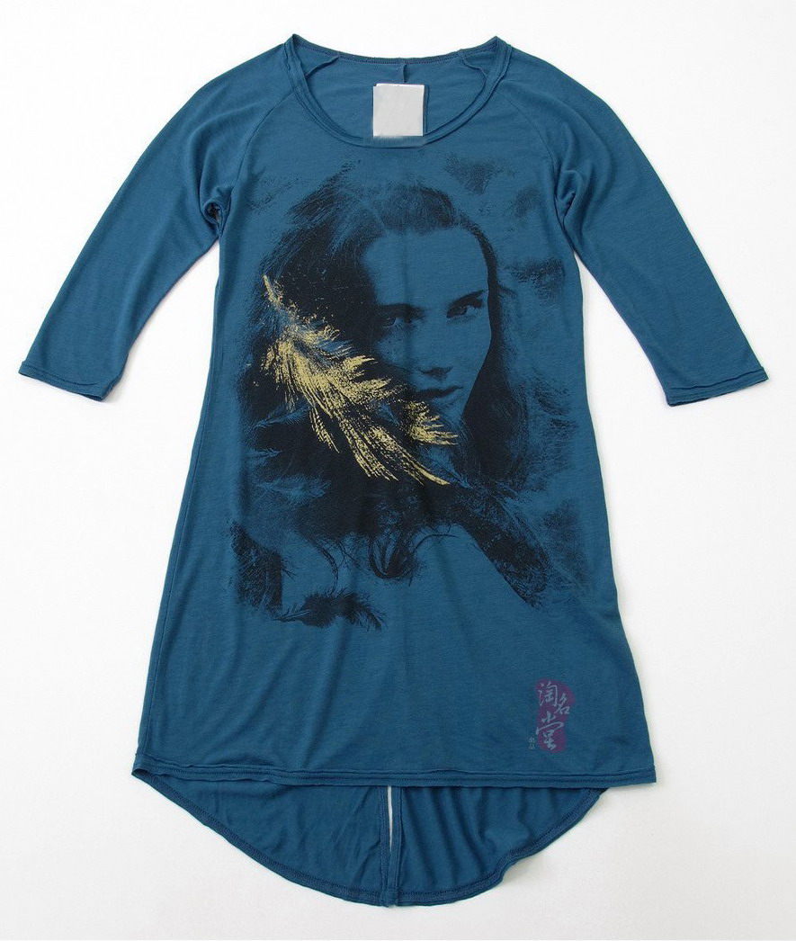 香港Sal*d 专柜款 漂亮印花 燕尾+长T款连衣裙K488