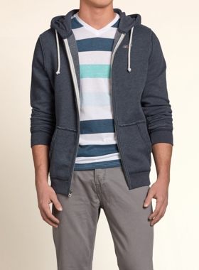 正品 海鸥hol*ister 新款 超经典帅气 拉链带帽卫衣 男N598