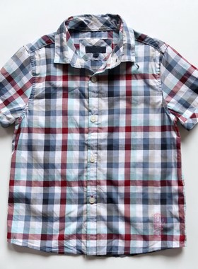 美式休闲 HOW  短袖衬衫 漂亮格子 帅气 短袖衬衫 男童S824