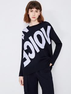 精品 MS马丝菲尔 专柜1299 提花大字母 时尚时装针织衫 女U955